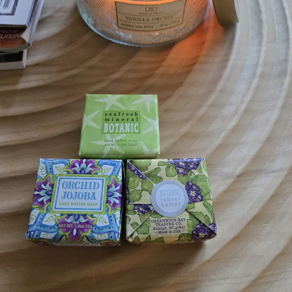 Shea Butter Soap Set ~Orchid Jojoba ~African Violet ~Seafresh Mineral